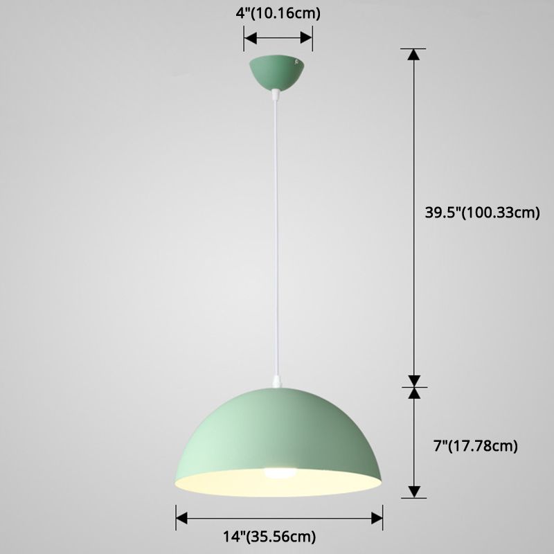 Metal Ribbed Dome Hanging Light 1-Light Nordic minimaliste Style suspendu lampe pour restaurant
