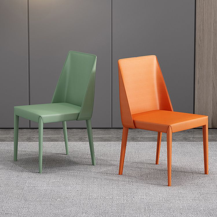 Modern Metal Dining Armless Chair Leather Dining Room Chairs for Restaurant Use