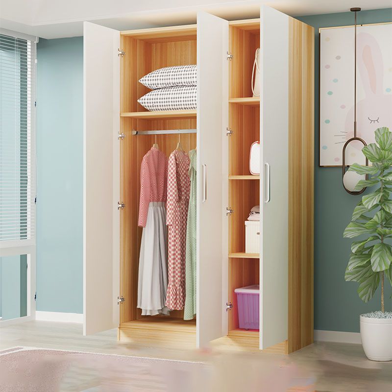 Contemporary Style Wardrobe Armoire Wood Combination Armoire for Bedroom