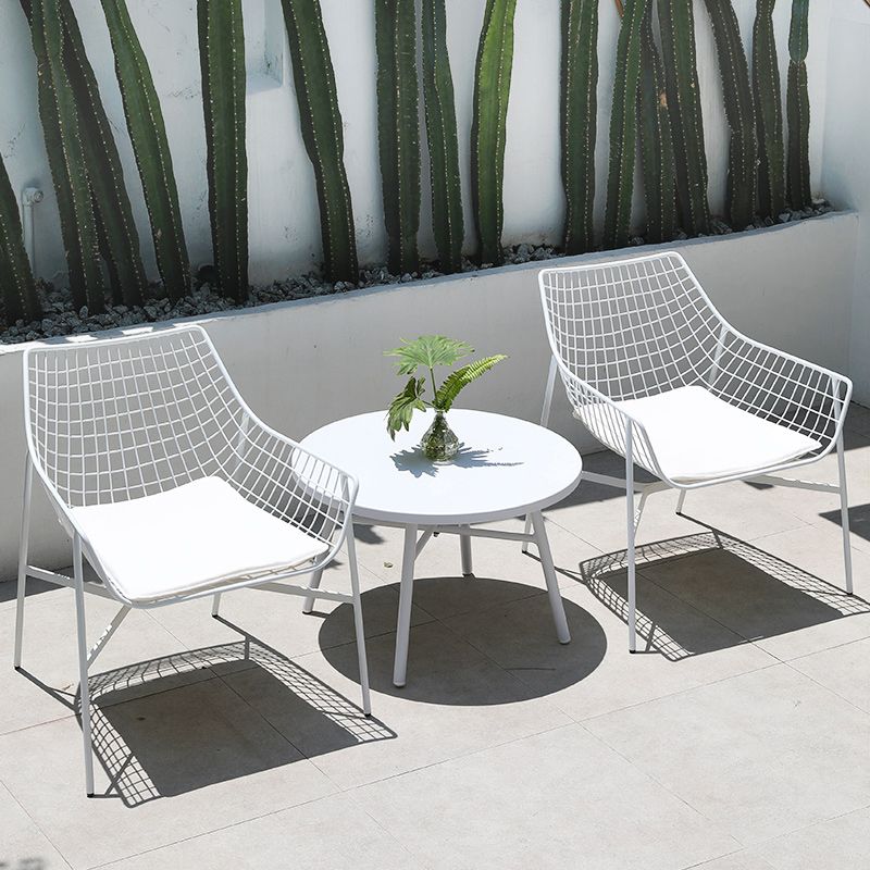 Industrial Dining Chairs Iron With Arm Open Back Outdoor Bistro Chairs