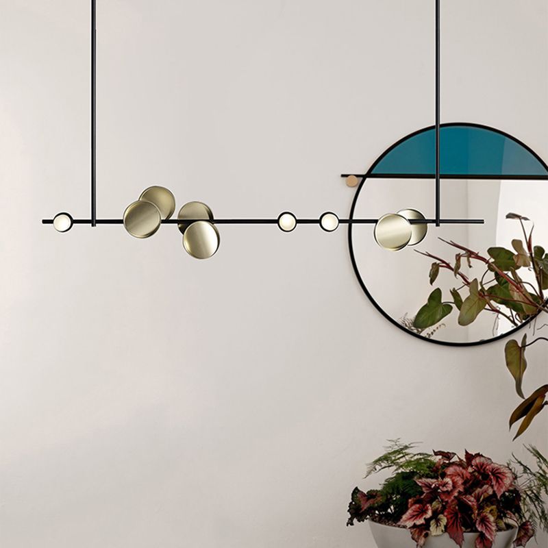 Modern Style Linear Hanging Pendant Lights Metal 12- Light Pendant Light Fixtures