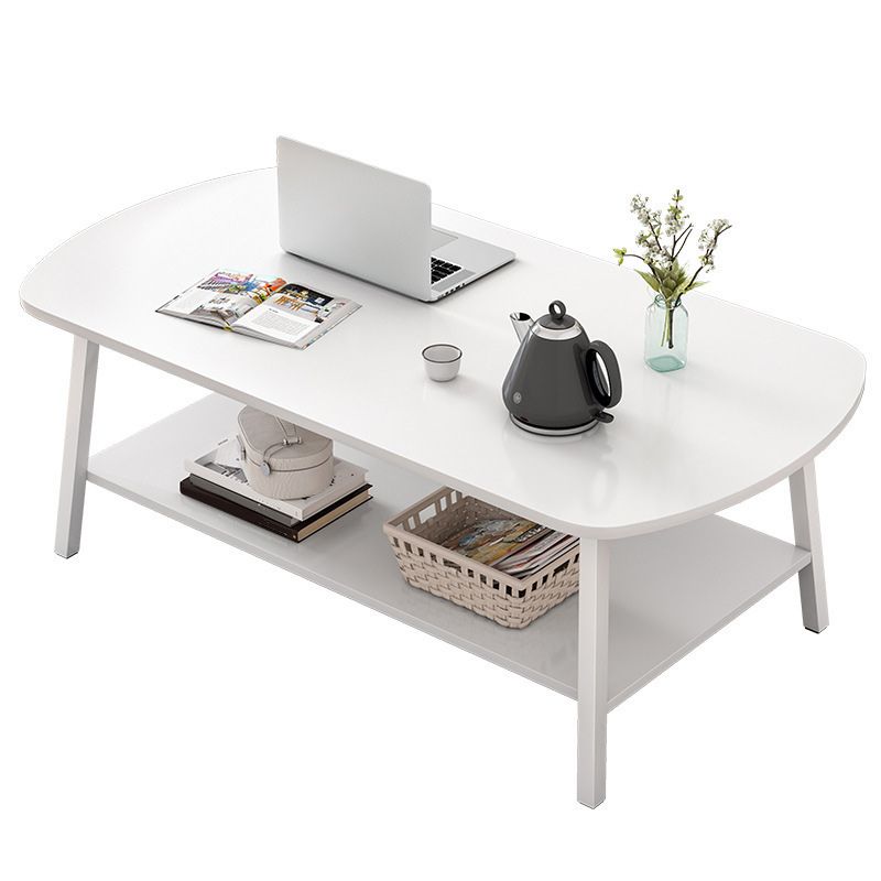 19"H Contemporary Coffee Table Wooden Coffee Cocktail Table with Storage