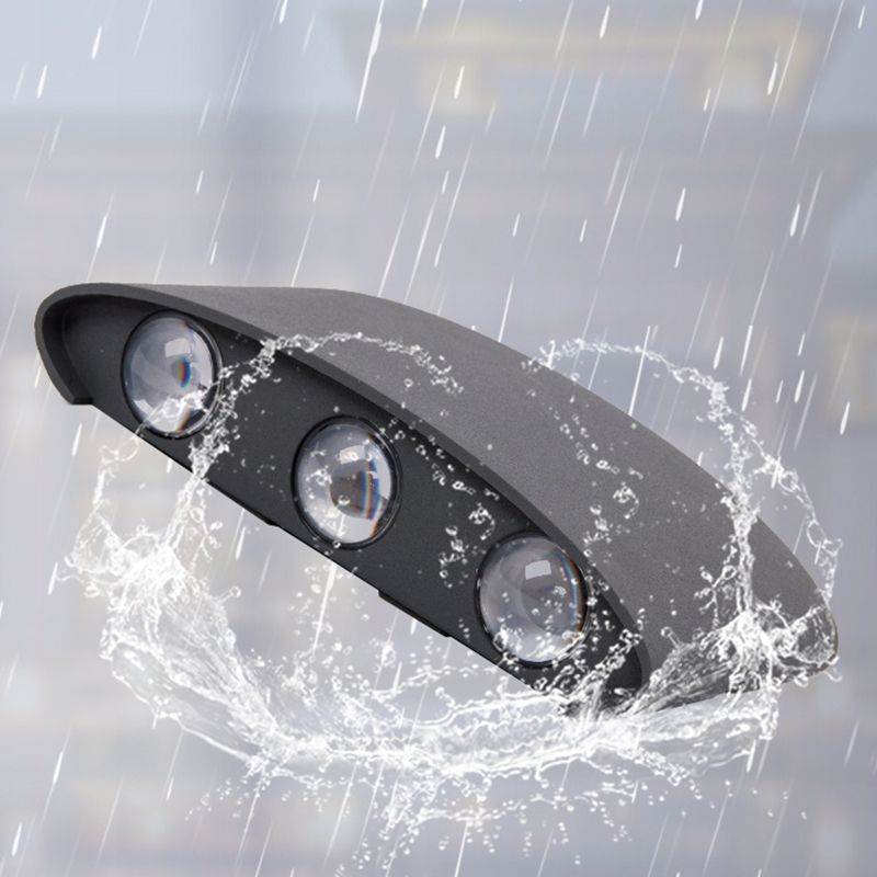 Black Outdoor LED Wall Lamp in Modern Concise Style Aluminium Rectangular Waterproof Wall Sconce