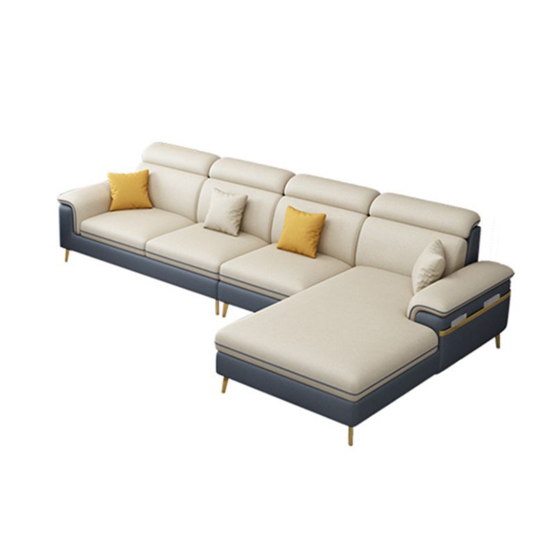 35.4"H Faux Leather Pillow Top Arm Sofa & Chaise for Living Room