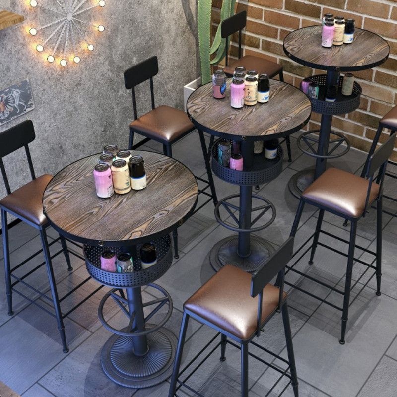 Modern Style Bar Table 1/4 Pieces Brown Colour Wood Counter Table