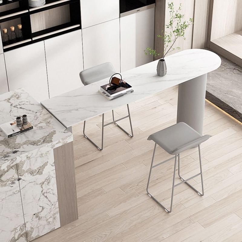 Sintered Stone Bistro Bar Table Double Pedestal Bar Table for Kitchen