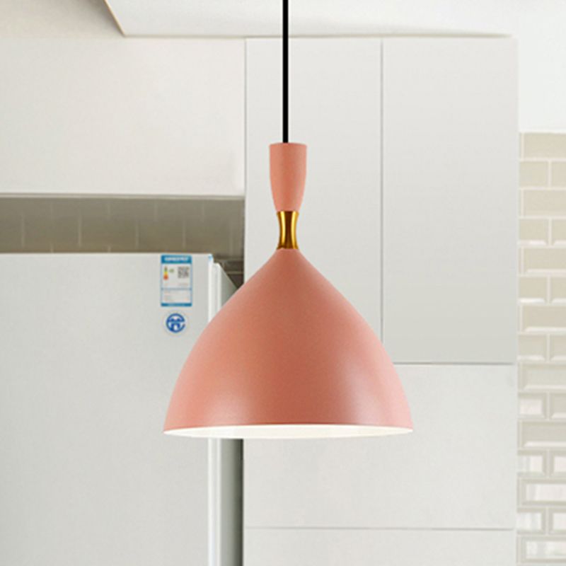 Tienda de tela de restaurantes Funro de embudo iluminación colgante de aluminio 1 cabezal Macaron loft Suspension Light