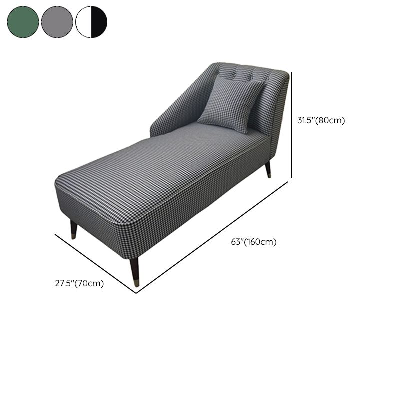 Contemporary One Armed Chaise Recessed Arms Accent Chair for Living Room