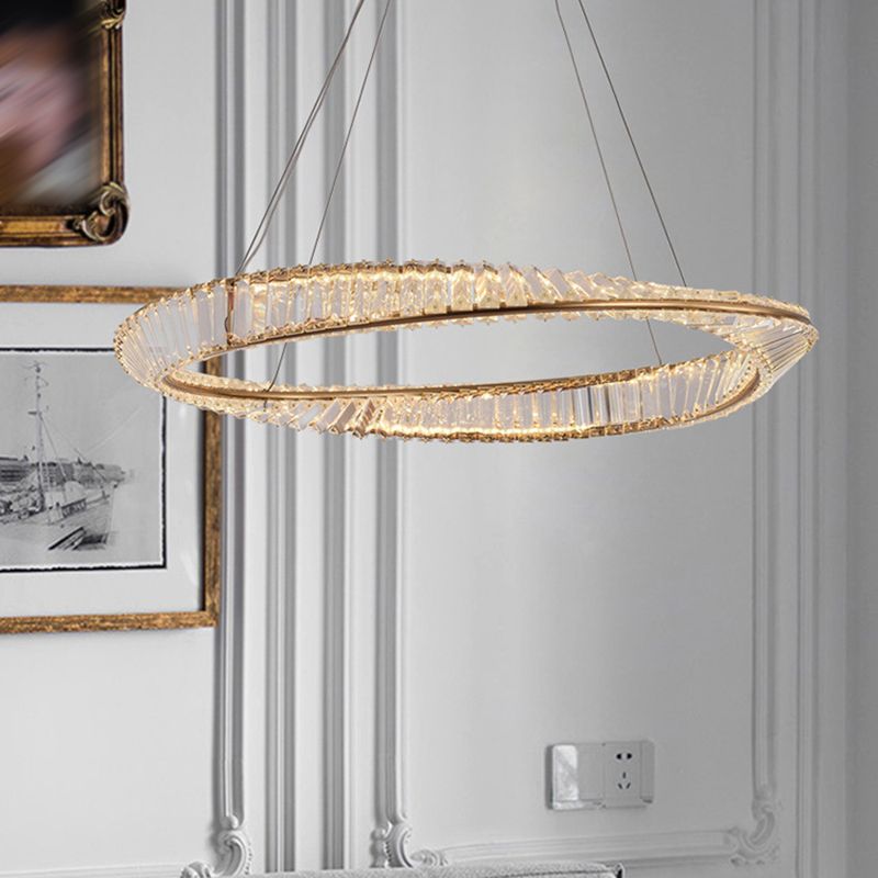 Edelstahlkreis Kronleuchter Lampe LED Kronleuchter Licht für Schlafzimmer
