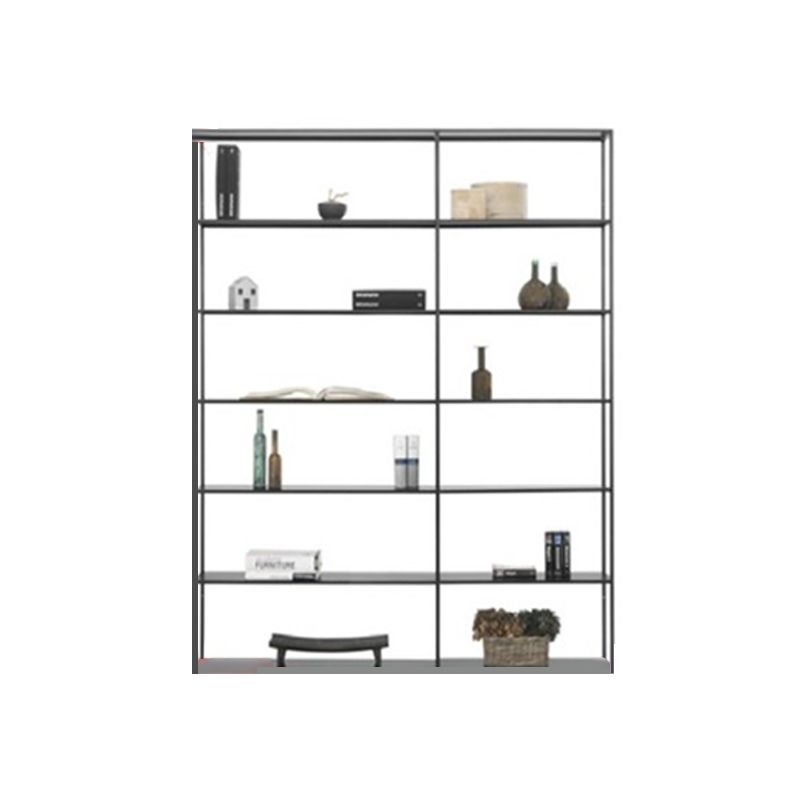 Metal Bookcase Minimalist Book Shelf with Rectangular Shelves