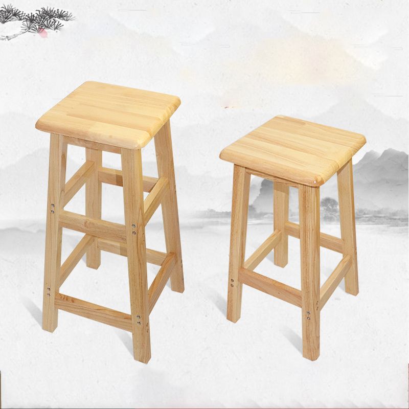 Industrial Solid Wood Bar Stool Backless Counter Stool for Restaurant