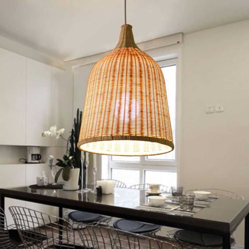Rattan Hanging Light Modern Style Pendent Lighting Fixture for Sitting Room
