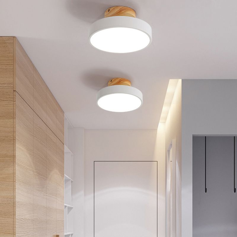 Macaron Style Ceiling Light LED Ceiling Mount Light with Acrylic Shade for Bedroom