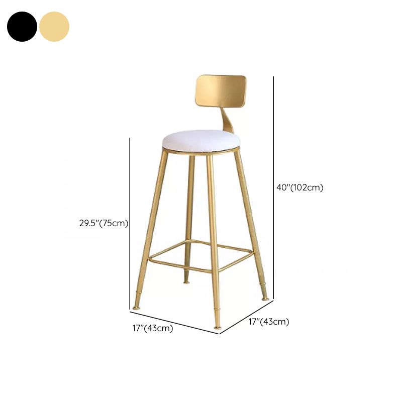 Contemporary Backrest Bar Stools Metal Barstool with Footrest