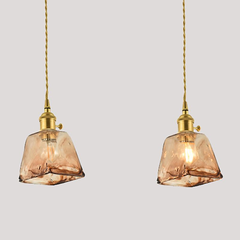 Industrial Glass Hanging Light Household Geometric Pendent Lighting for Living Room