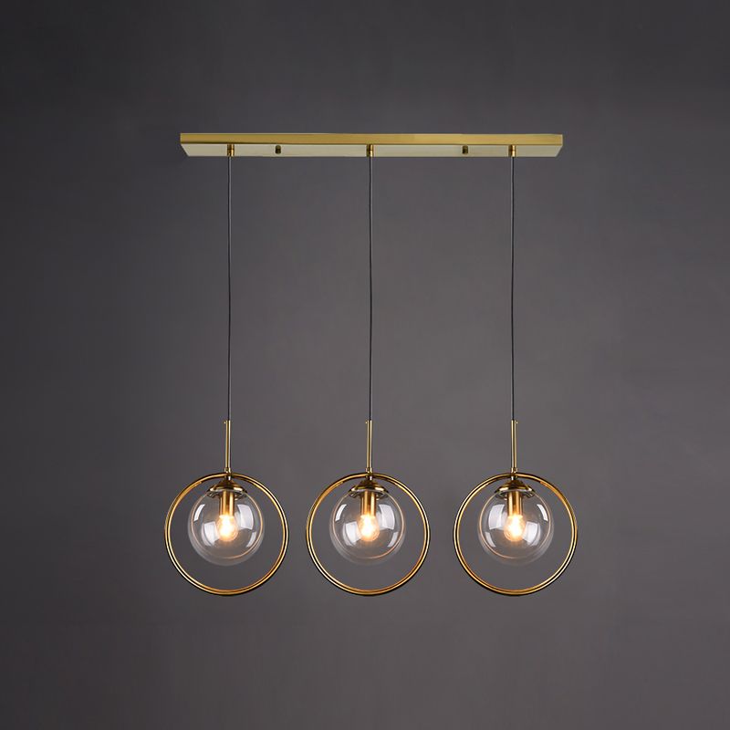 Luminaires suspendus en métal Globe lampe de suspension nordique avec nuance en verre