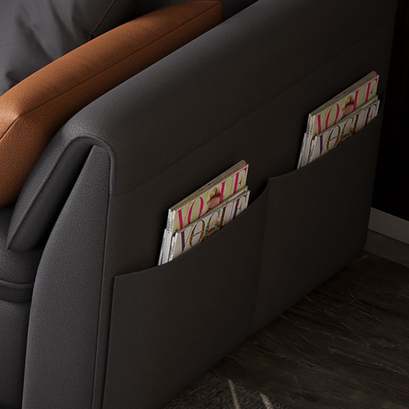 Faux Leather Sectional Sofa with Storage Stain-ResistanSofa with Cushion Back