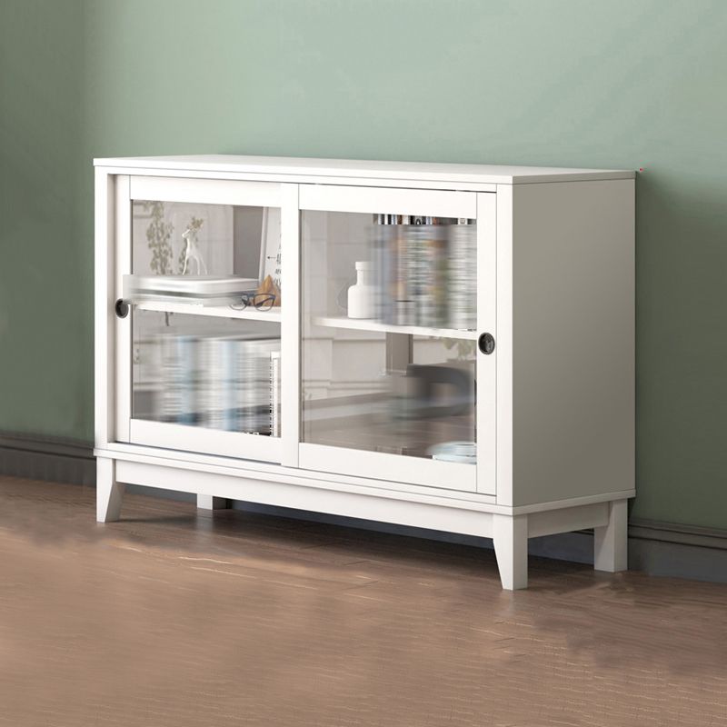 Wooden Standard Bookcase Contemporary Closed Back Bookcase with Door for Office