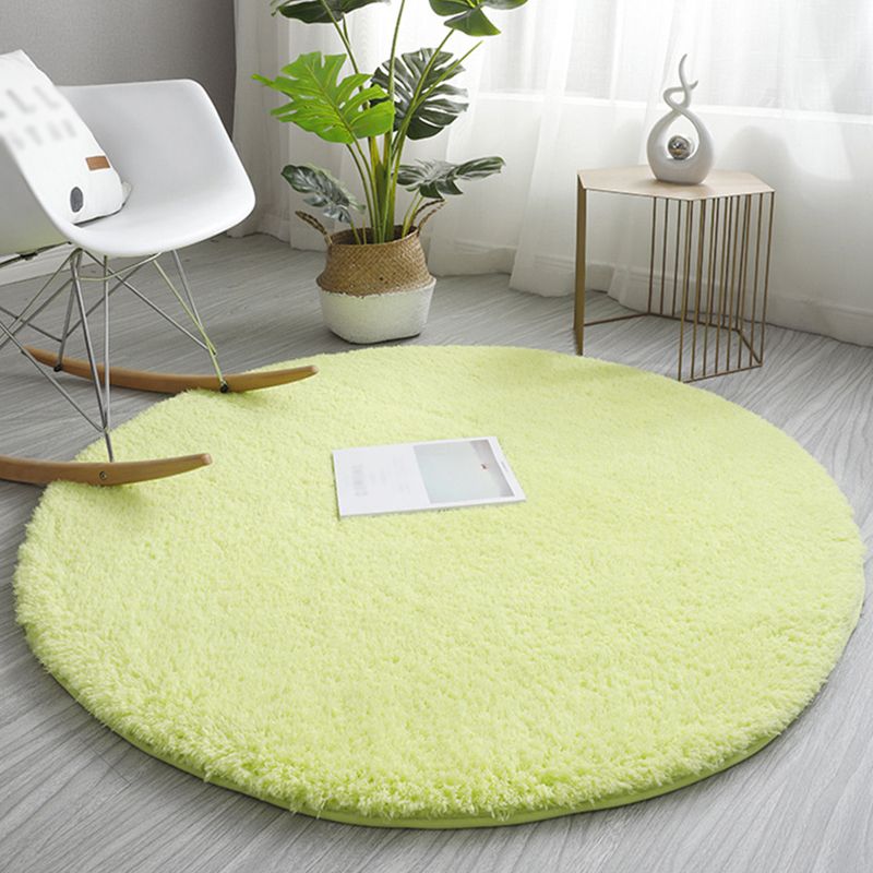 Lässiger runder Shag Teppich moderner, farbiger Teppichfleckfest -Resistent Polyester Fläche Teppich für Wohnzimmer