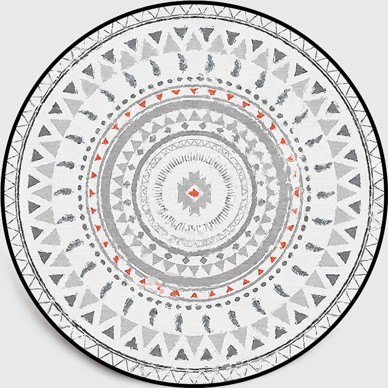 Modern Geometry Indoor Rug Multi Color Polypropylene Rug Non-Slip Backing Machine Washable Stain Resistant Rug for Sitting Room