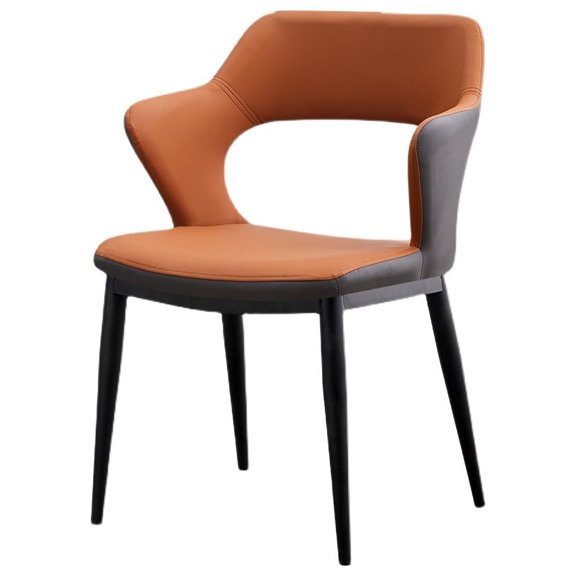 Dining Room Leather Dining Chair Contemporary Open Back Dining Arm Chair