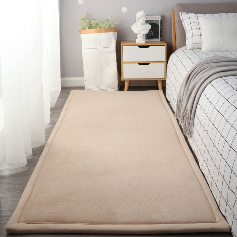 Simple Casual Rug Multi Colored Plain Indoor Rug Easy Care Pet Friendly Non-Slip Backing Carpet for Bedroom