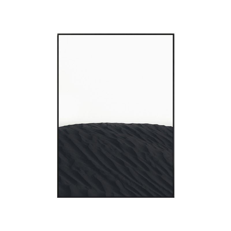 Scandinavian Stylish Hill Scenery Wall Art Decor Black Dining Room Wrapped Canvas