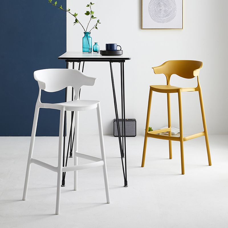 Modern Plastic Counter Stool Armless Bar Stool for Living Room