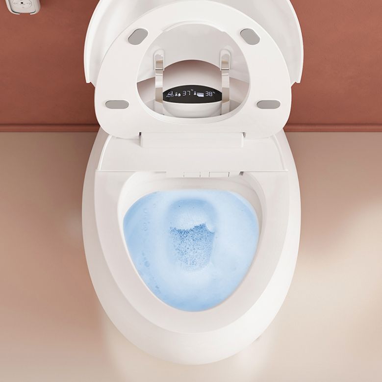 Contemporary Dryer White Heated Seat Round Ceramic Floor Mount Bidet