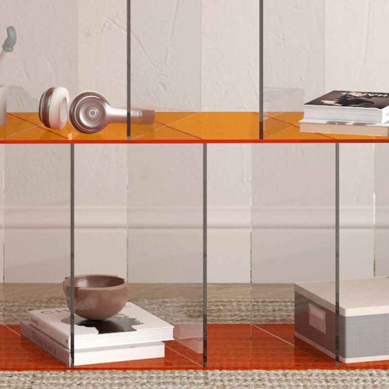 Contemporary Open Back Vertical Bookcase Acrylic Bookshelf with Shelves