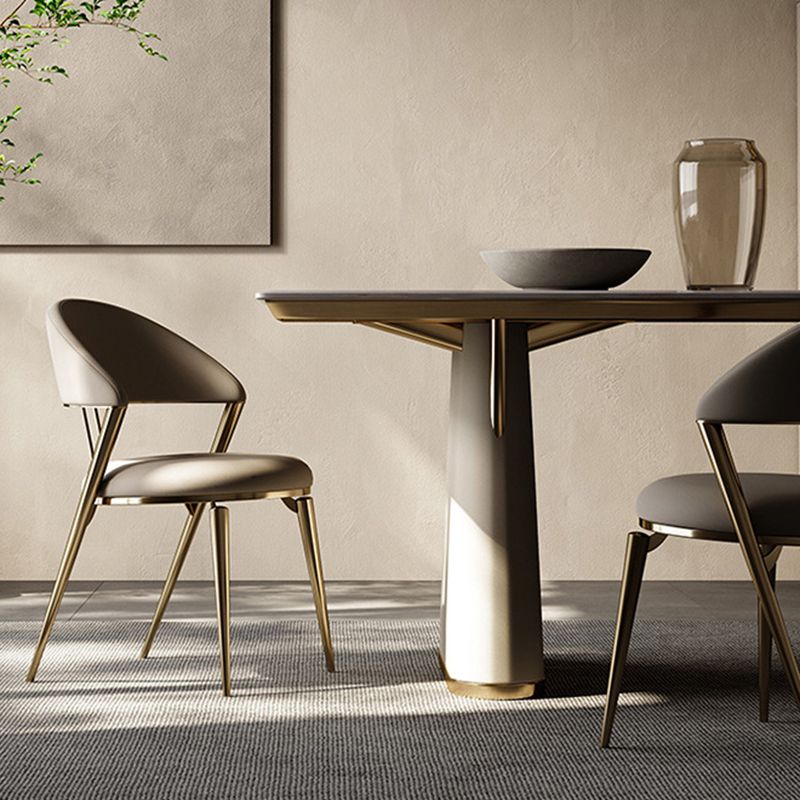 Glam Open Back Chair Home Dining Room Metal Armless Dining Chair