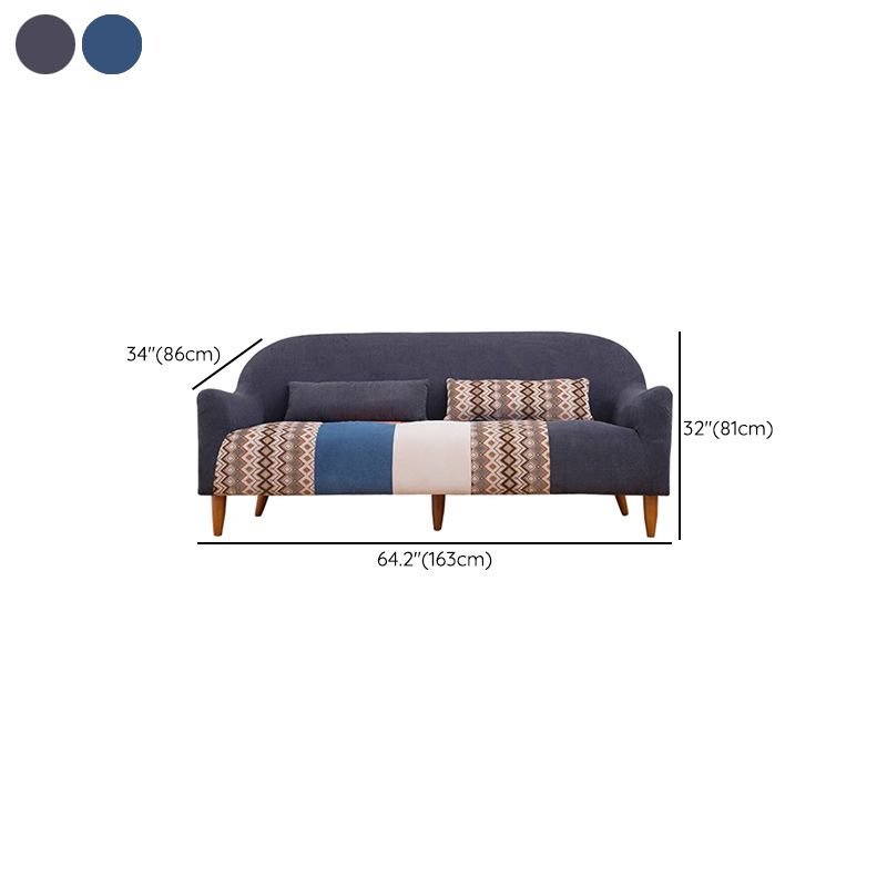 31.88" High Sloped Arm Sofa Modern Style Pillow Back Fabric Sofa