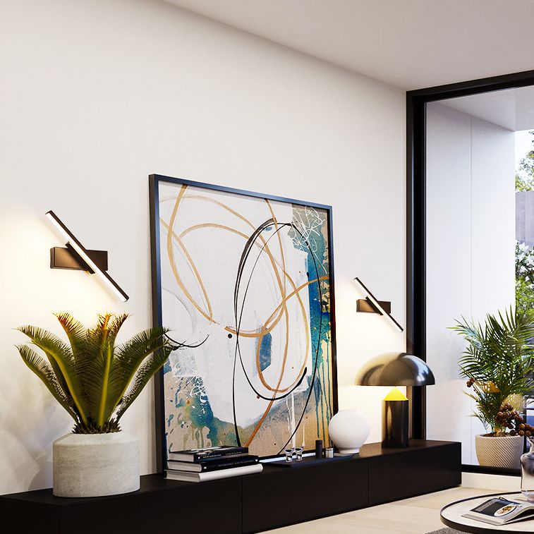 Lámpara de pared rotativa LED de silicona en moderna luz de pared lineal de aluminio de estilo creativo para dormitorio