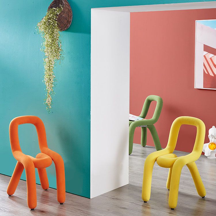 Modern Velvet Dining Room Chair Armless Metal Side Chair for Home Use