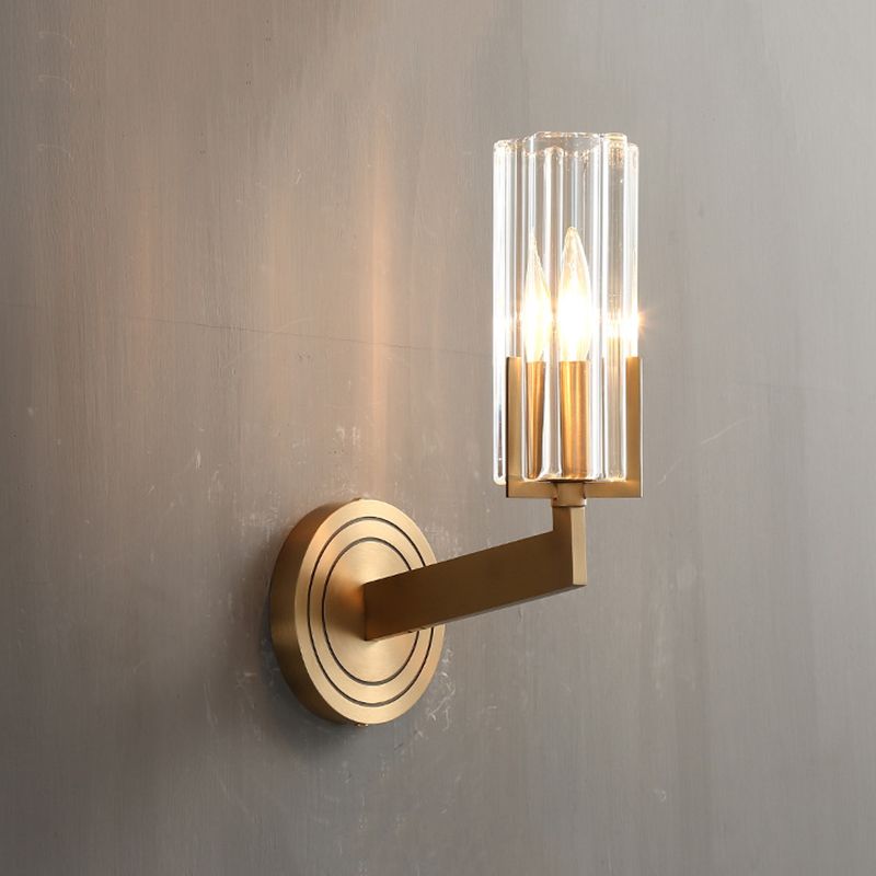 Cylinder Clear Glass Wall Lamp Sconce Industrial Wall Sconce Fixture Light for Living Room