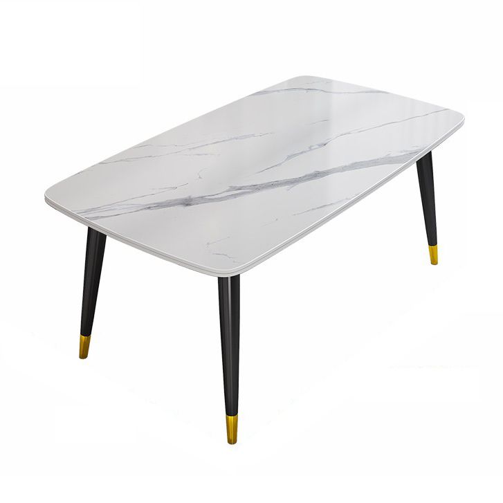 Minimalist Style Traditional Height Sintered Stone Dining Table Rectangle Dining Room Set For Home