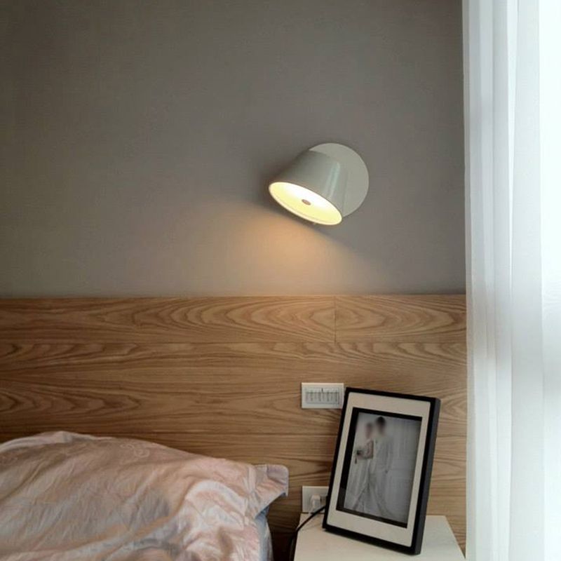 1 Light Drum Wall Sconce Modern Style Metal Wall Lighting for Living Room