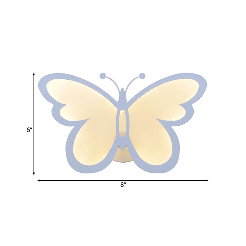 Luces modernas de 1/3 luces LED Lámpara de pared de pared de mariposa acrílica blanca en blanco/luz natural