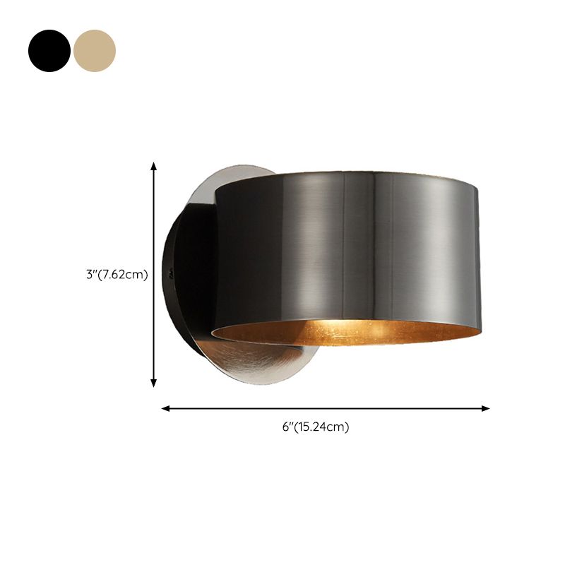 Modern Wall Sconce Drum Copper Sconce Light Fixture for Bedroom