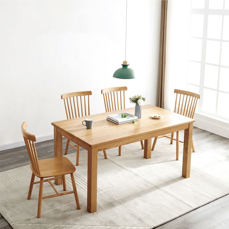 Table à manger rectangulaire de Style milieu du siècle, table à manger en bois massif pour la maison