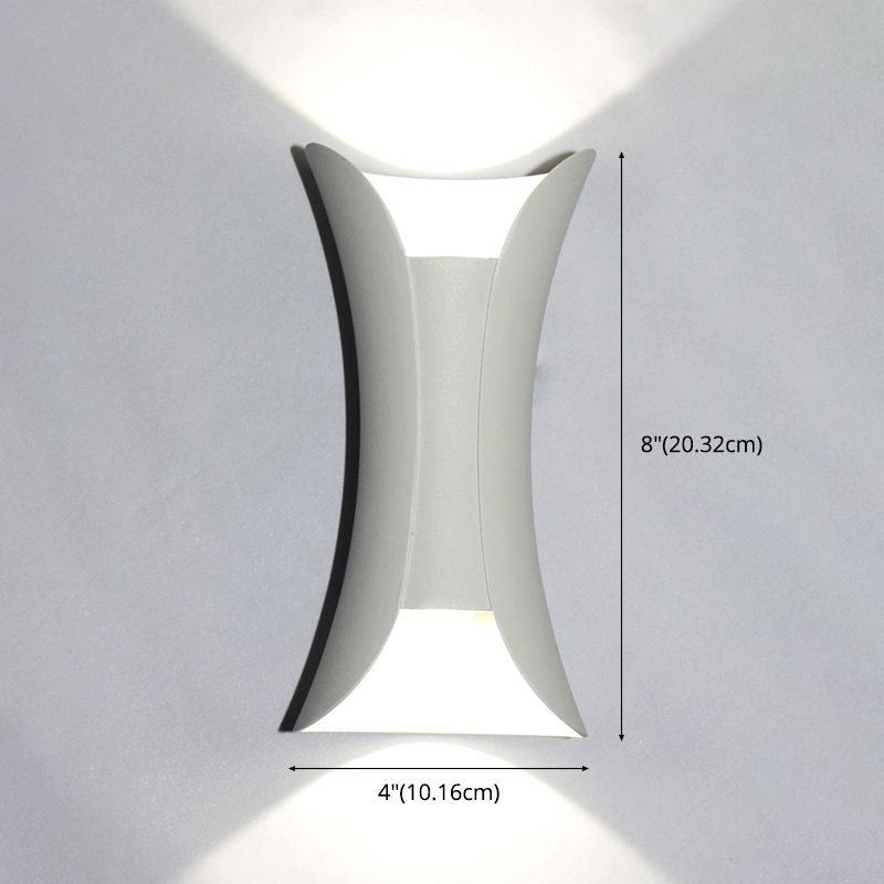 Aluminum Curved Wall Mounted Light Fixture Modern Style 2-Lights Sconce Lights
