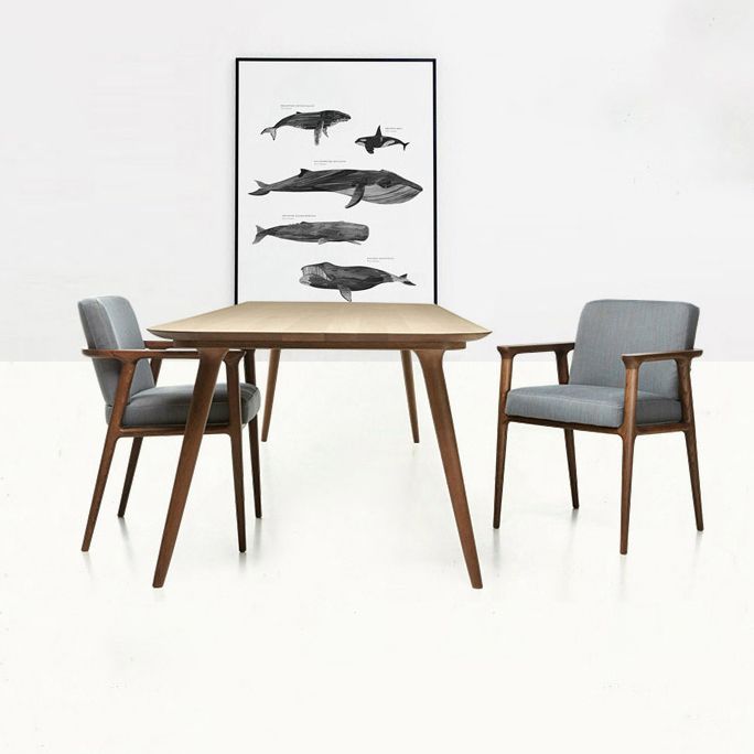 Rectangle Dining Site Table Modern Style Solid Wood Dining Room Collection with 4-foot