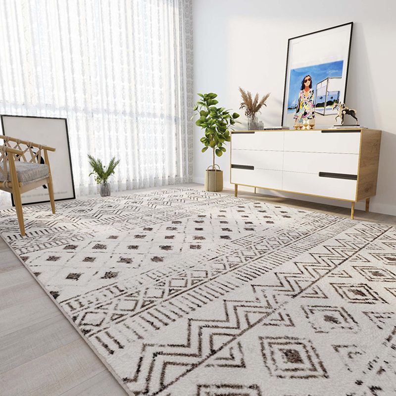 Witte toon Shabby Chic indoor tapijt polyester tribale afdrukt tapijt Easy Care Tapijt voor huizendecoratie