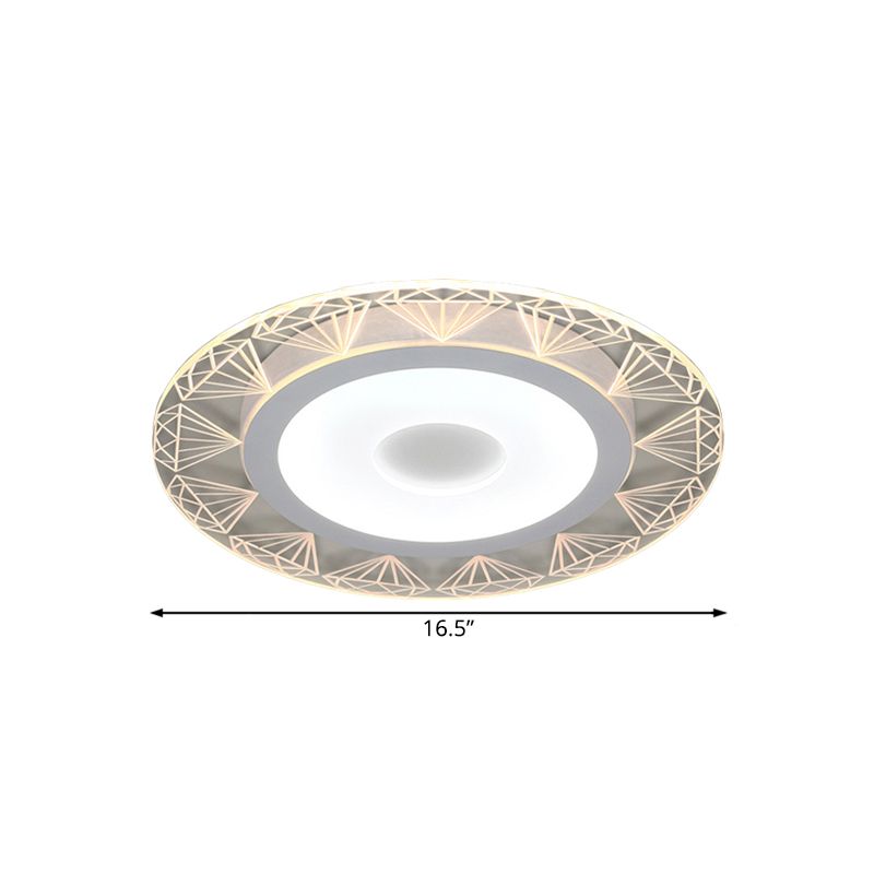 Ruitvormige plafondlamp modern acryl 8"/16,5"/20,5" brede LED woonkamer inbouwlamp in warm/wit licht