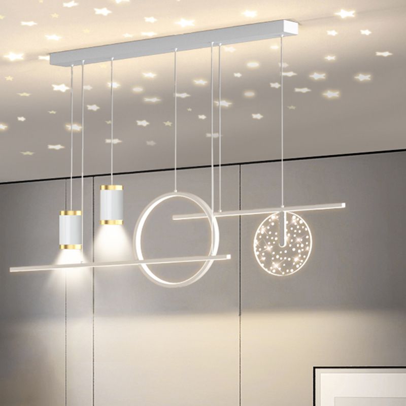 Modern Simple Metal Hanging Lamp Circle Shape Island Light Fixture for Living Room
