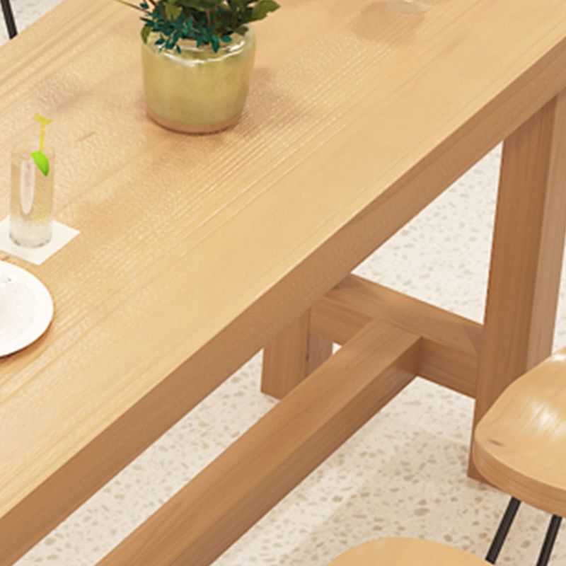 1/6/11 Pieces Modern Rectangle Pub Table Set Wooden Counter Table with Backless Stools