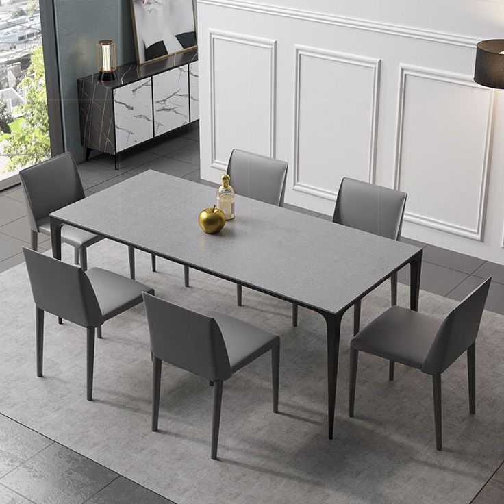 Industrial Standard Rectangle Dining Table Sintered Stone Top Dining Table for Kitchen