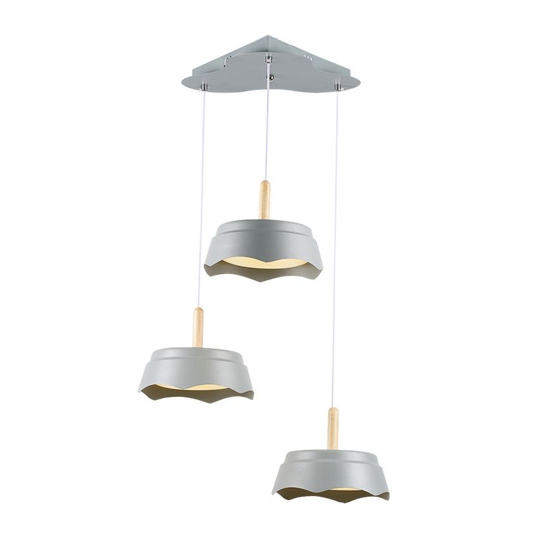 Drum Living Sala Suspension Pendse Metal 3 luces Modernismo Luz de techo colgante
