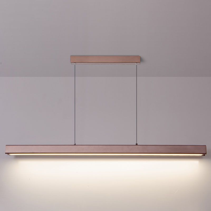 Modern Linear Island Chandelier Lights Metal 1 Light Flush Mount Chandelier