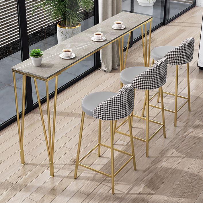 Glam Rectangular Counter Height Pub Set 1/4 Pieces Table and Stool Set